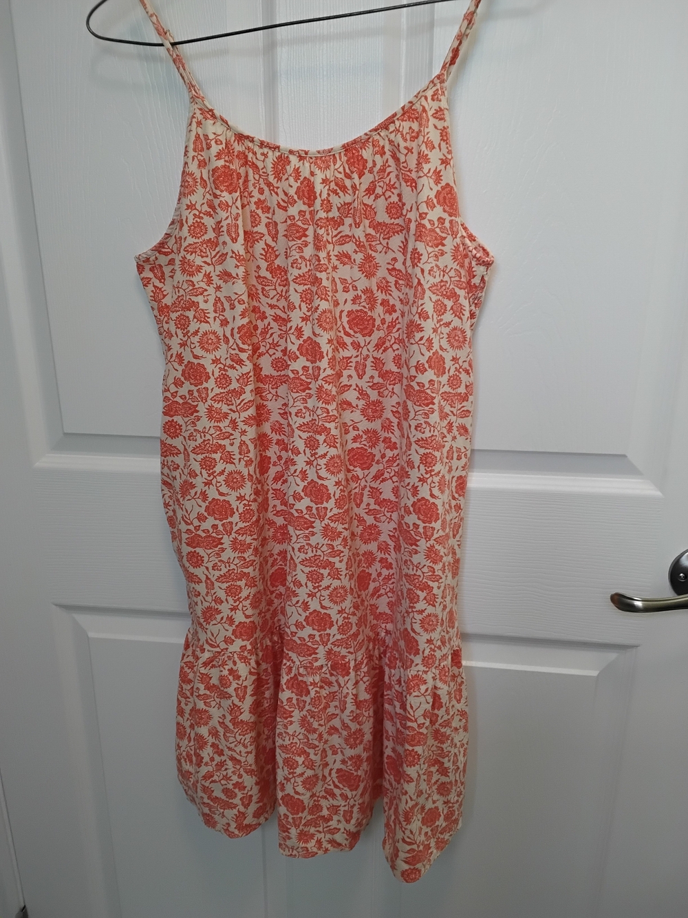 *CLOSET CLEAROUT* 10.00 FS! Coral Floral Slip On Knee Length Dress 100%‎ Cotton